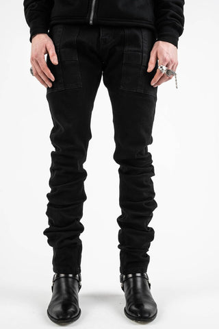 Black Stacked Denim Jeans