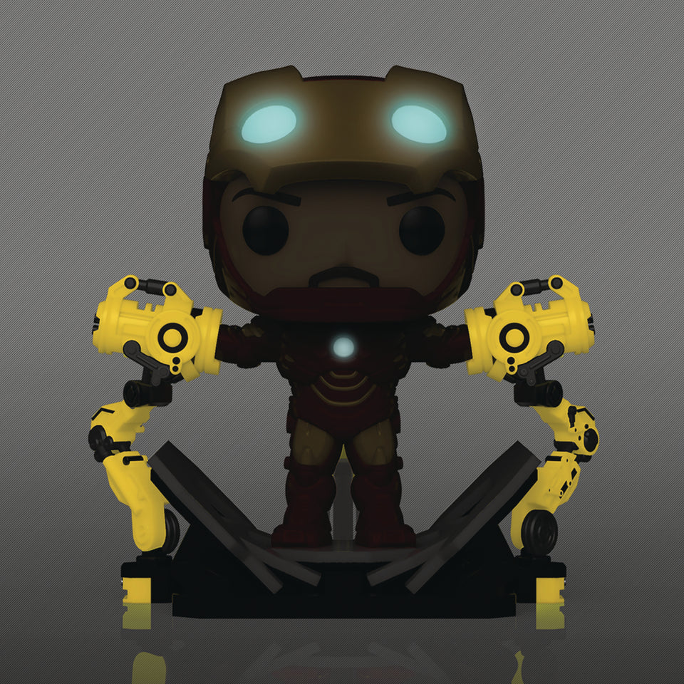 Funko Pop Marvel Iron Man 2 Deluxe Iron Man With Gantry Previews Excl Dorksidetoys