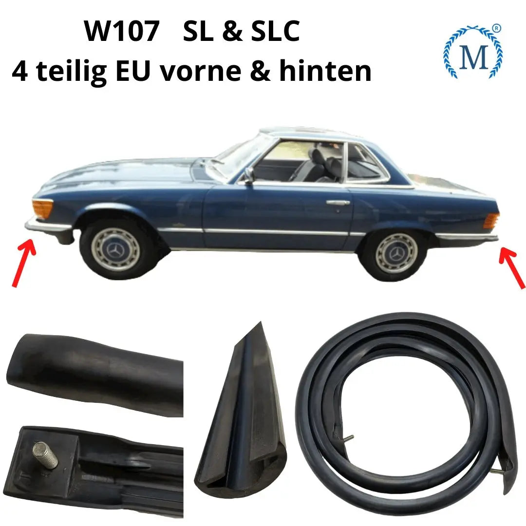 W107 SL SLC szyny ochronne SET przedni i tylny zderzak nowy