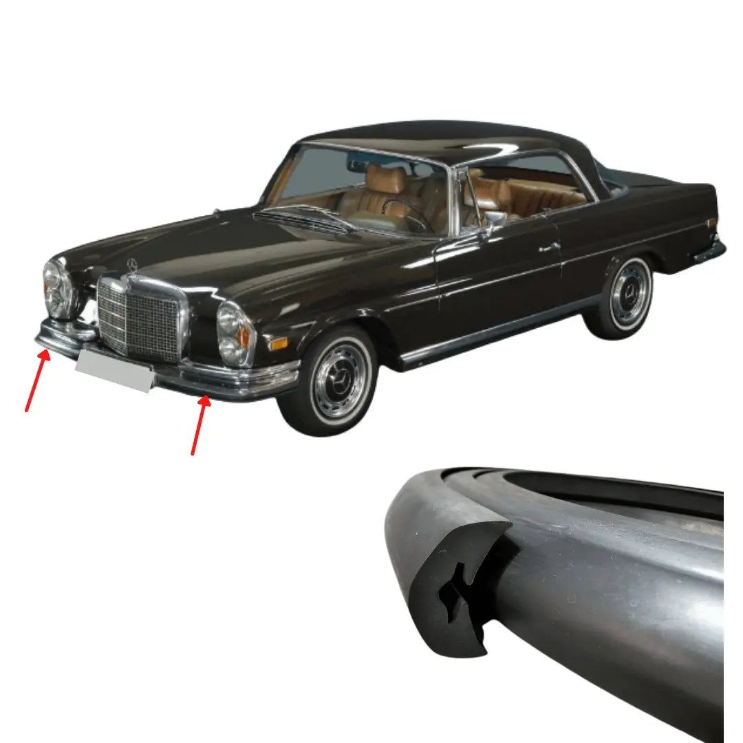 W111 W112 Coupé & Cabrio 1969-71 Front bumper rail SET