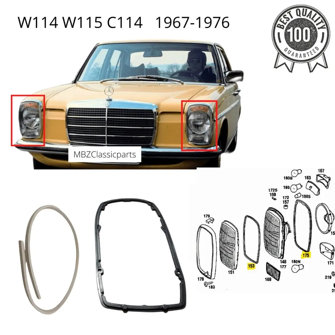 W114 W115 Uszczelnienie reflektora kompletny zestaw NOWY