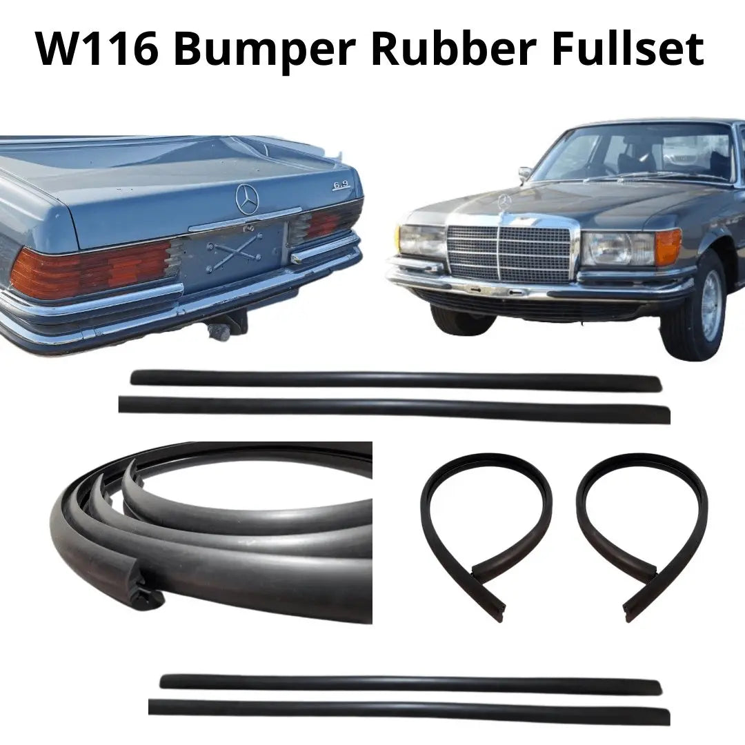 W116 S SE SEL bumper rails full set front & rear NEW