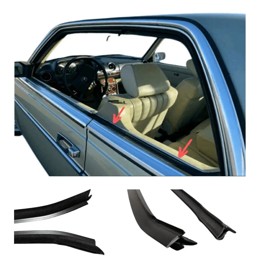 W123 Coupé sealing rails SET side window inside left/right NEW