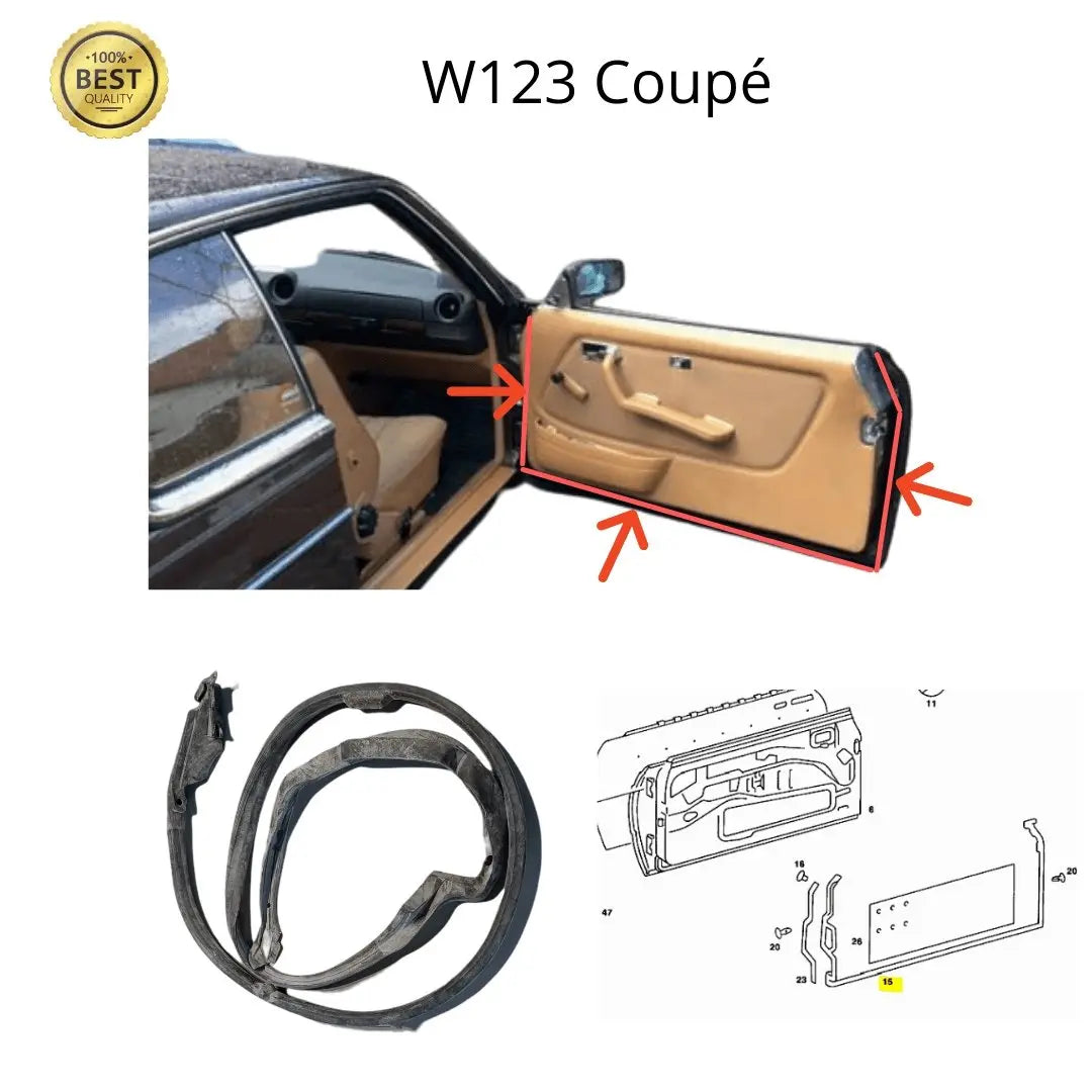 W123 Moldura de vedação da porta Coupé nova