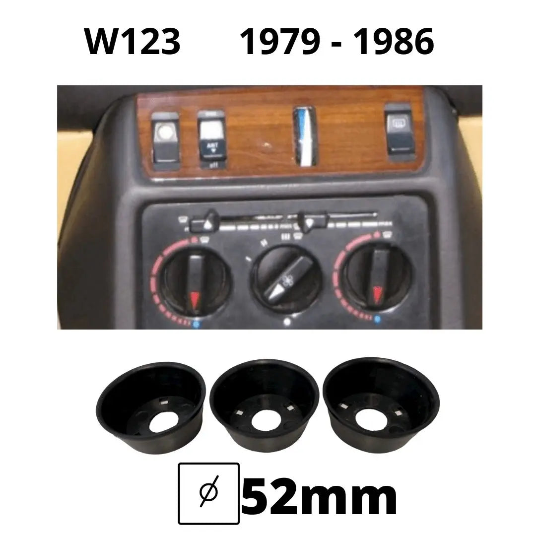 W123 Coques interrupteur de chauffage en trois parties 1979-1986