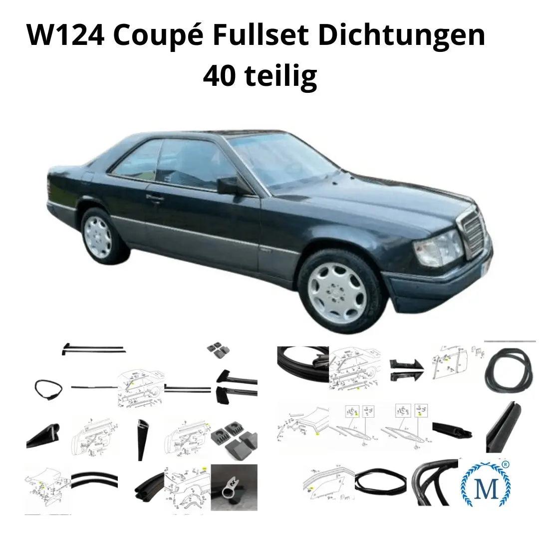 W124 C124 Coupé 40 peças conjunto completo de juntas NOVO