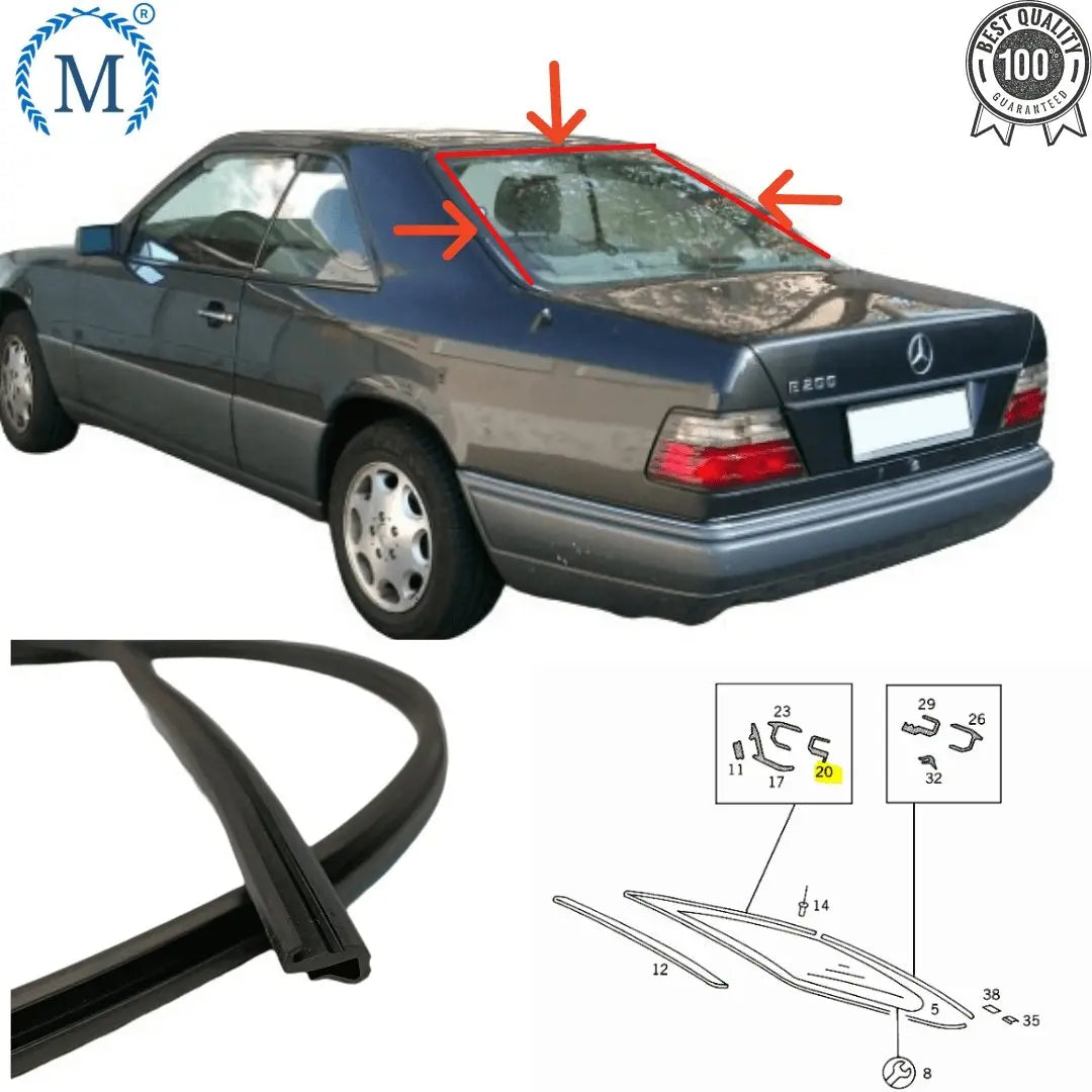 W124 Coupé junta de la ventana trasera superior y lateral NUEVO