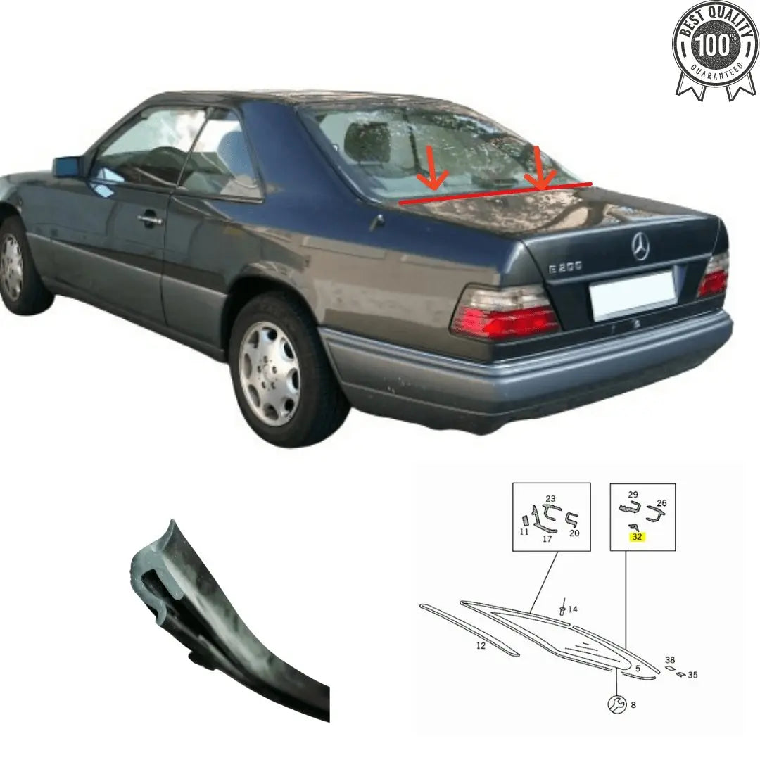 W124 Coupé fundo de vedação do vidro traseiro NOVO