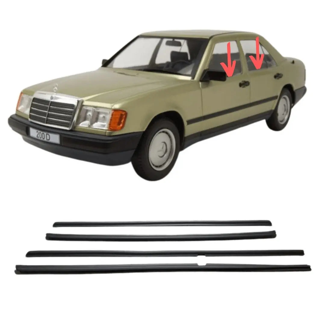 W124 Sedan sealing rails SET outside 4 parts NEW