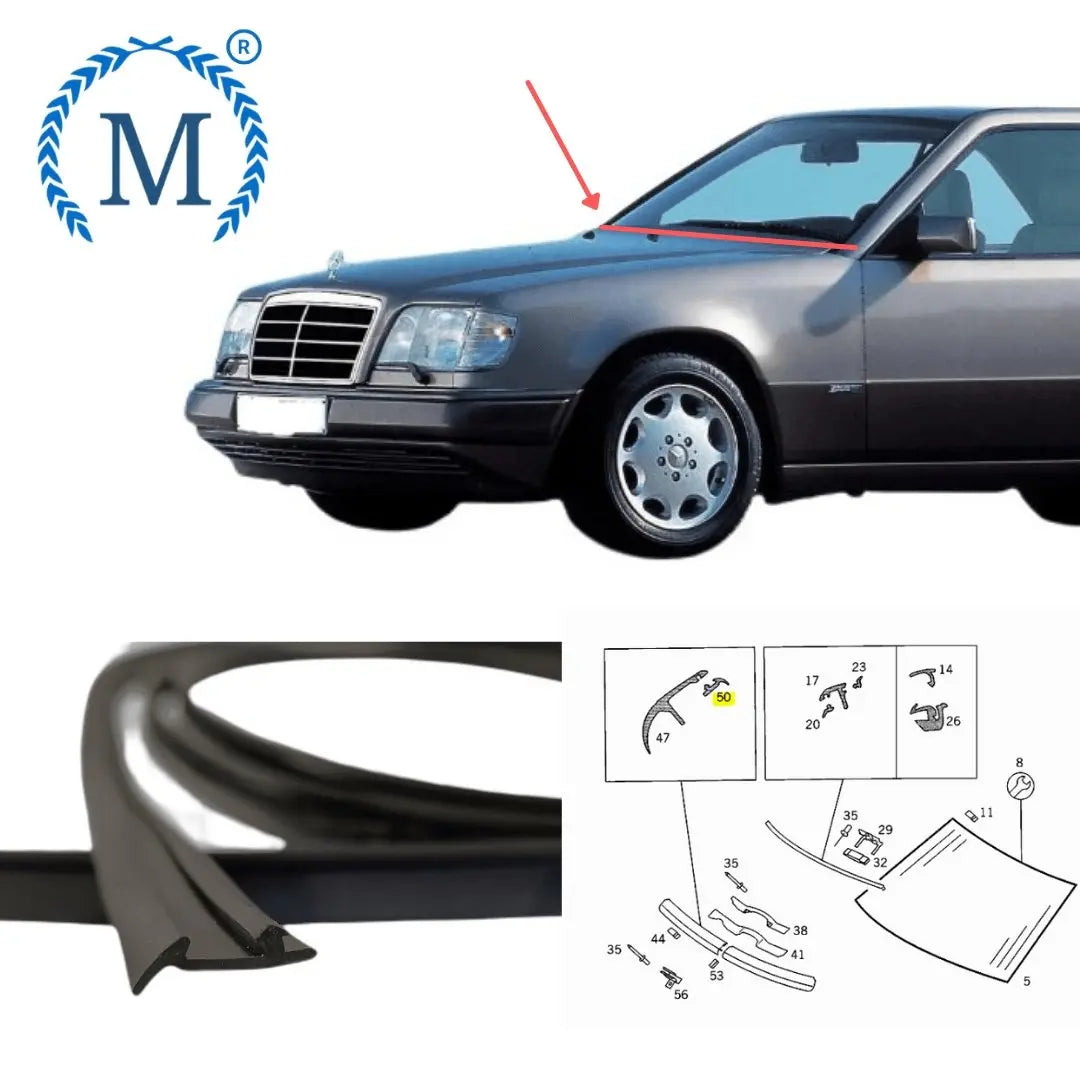 W124 Unterlaggummi Windschutzscheibe unten Neu