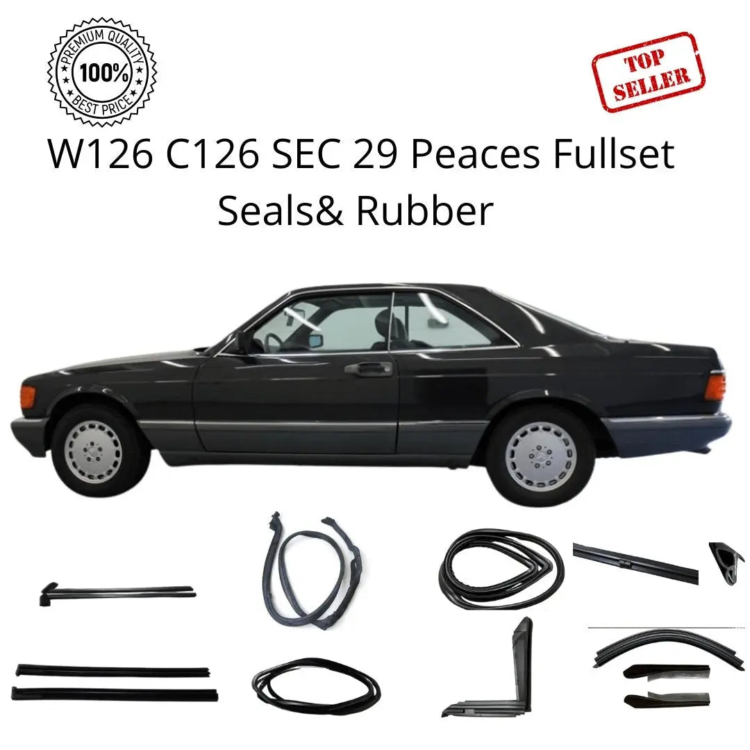 W126 C126 SEC Coupé 29 delige volledige set afdichtingen nieuw