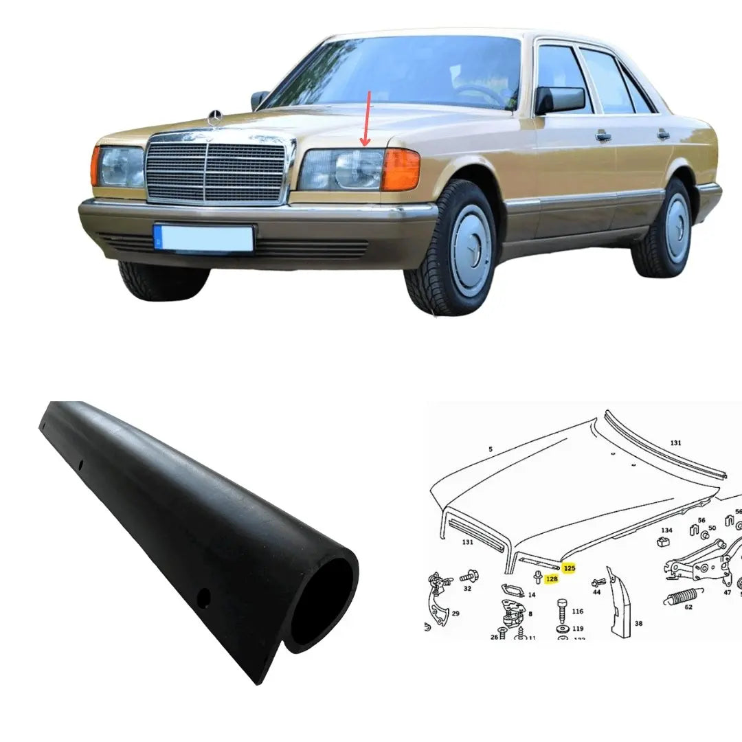 W126 S SE SEL Sellado del capó izquierdo nuevo