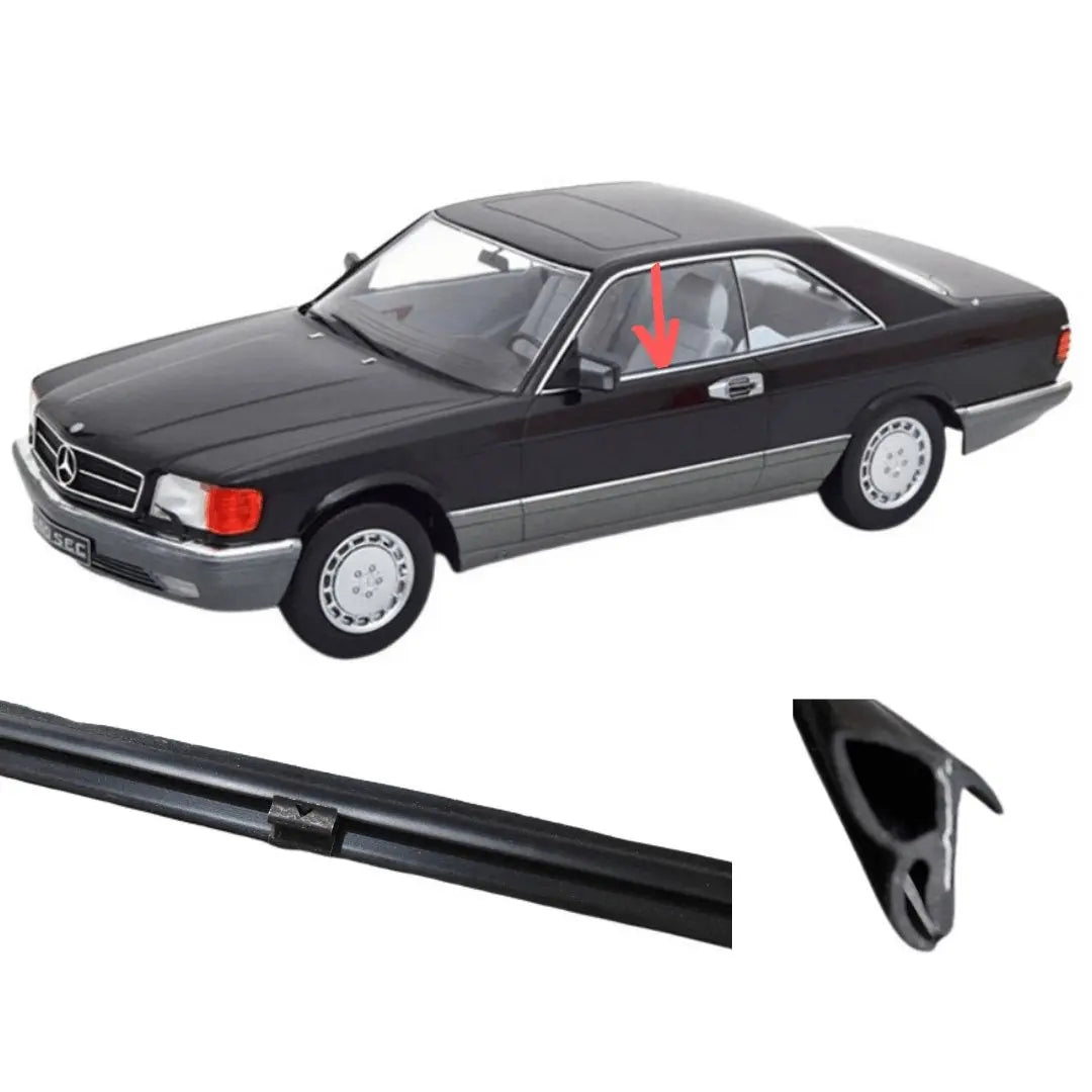 W126 SEC Coupé sealing rail door window outside