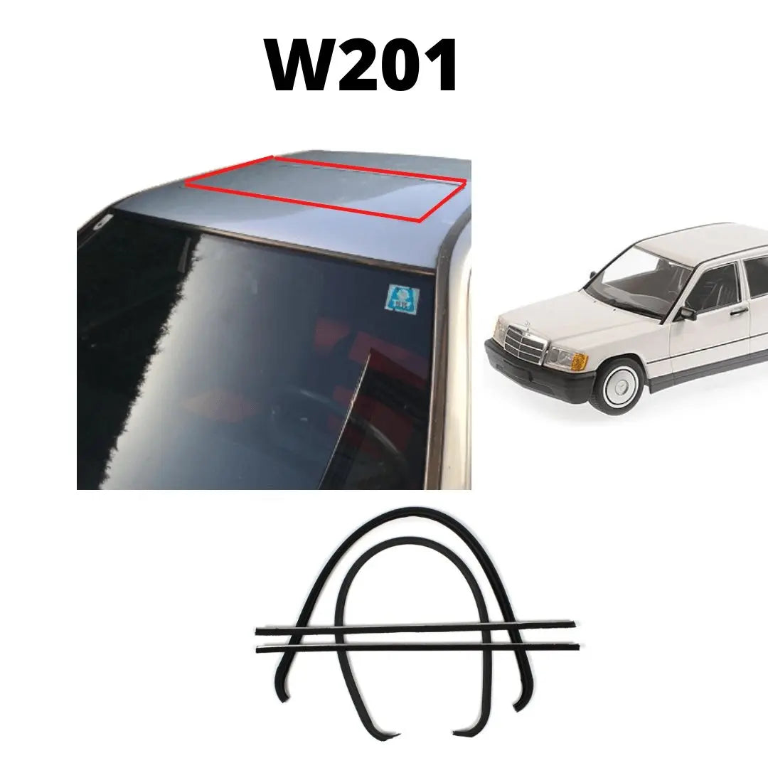 W201 afdichting schuifdak 4 delen nieuw 1982-1986