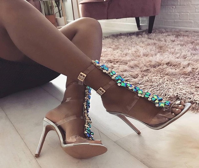 transparent stiletto heels