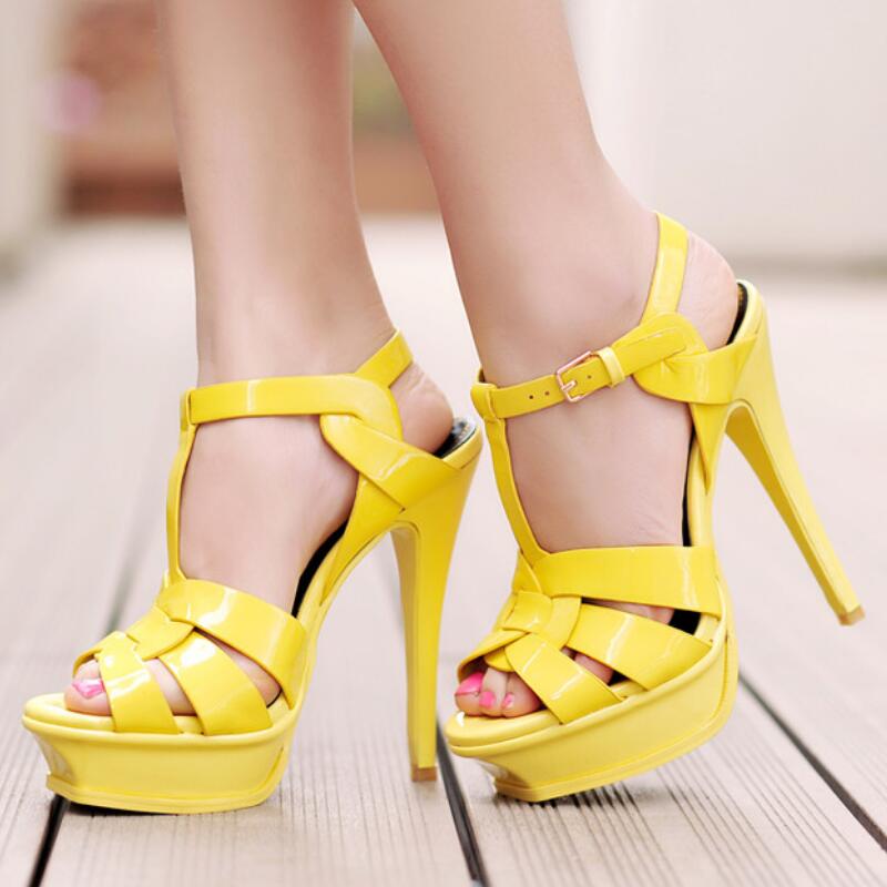 yellow ysl heels