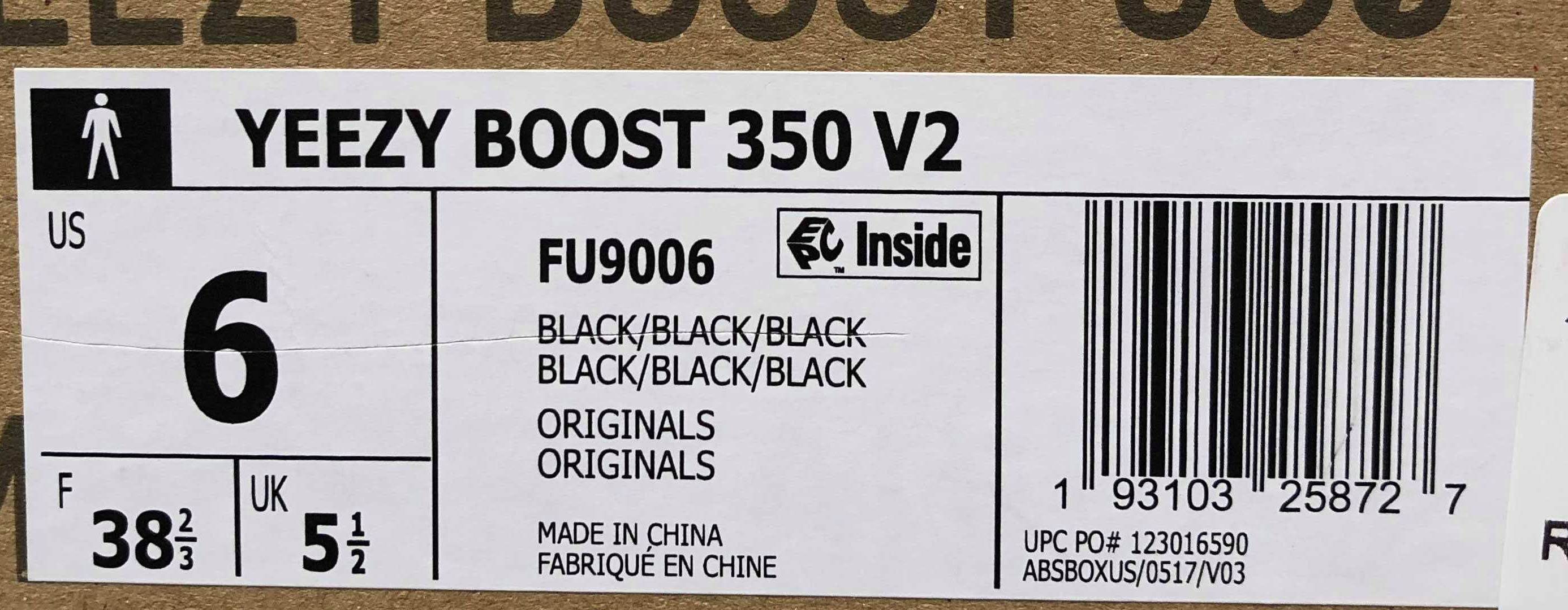 adidas Originals YEEZY BOOST 350 V2 Black (FU9006