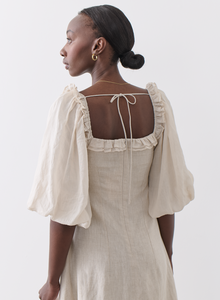 Rylee Linen Ramie Midi Dress, Flax | JOSLIN Studio