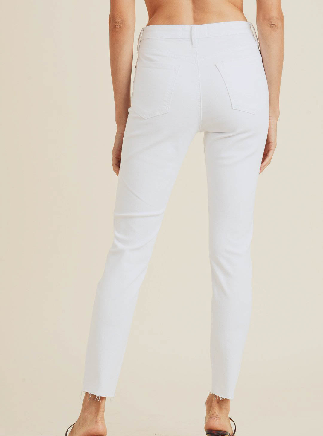 Just Black Denim White Raw Hem Skinny Jeans – Swagger Boutique