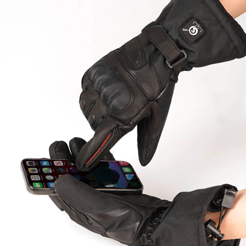 Gants de moto tactile chauffants