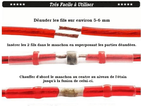 réaliser des raccordement de fil électrique tres facilement avec les connecteur a soudure automatique