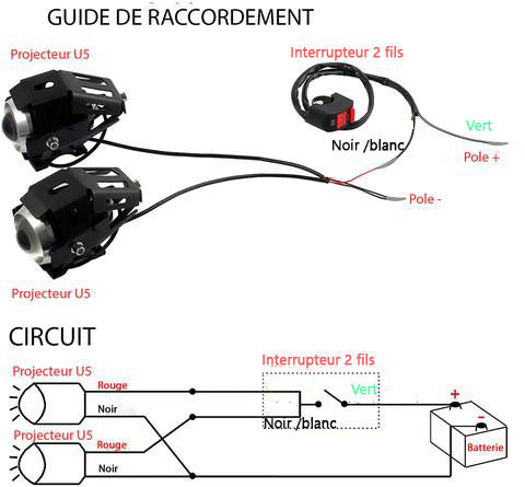 how to connect motorcycle led projector