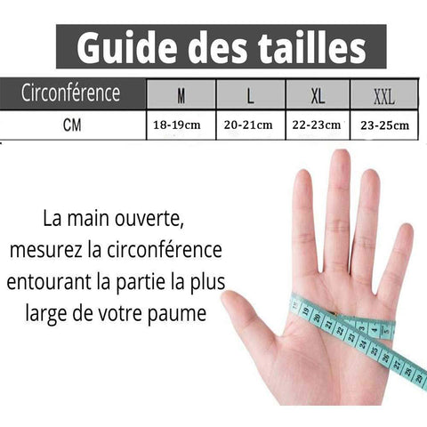 guide des tailles gants coqué