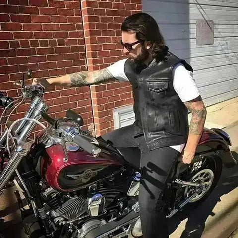 Sleeveless leather jacket "Sons of Anarchy" - Le Pratique du Motard