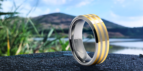 gold tungsten rings