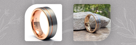 Rose gold men’s wedding rings