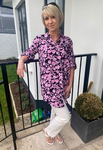 purple shirt in floral print Ireland