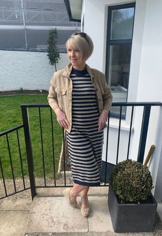 navy striped dress Ireland