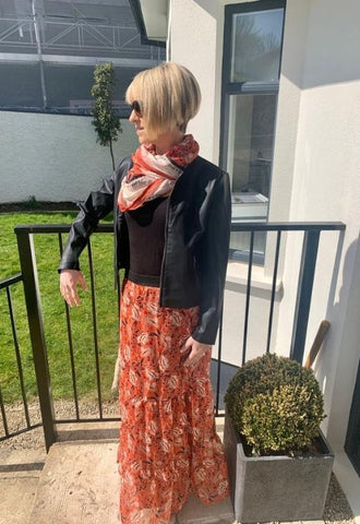 red maxi skirt 