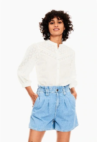 white blouse with embroidery pattern
