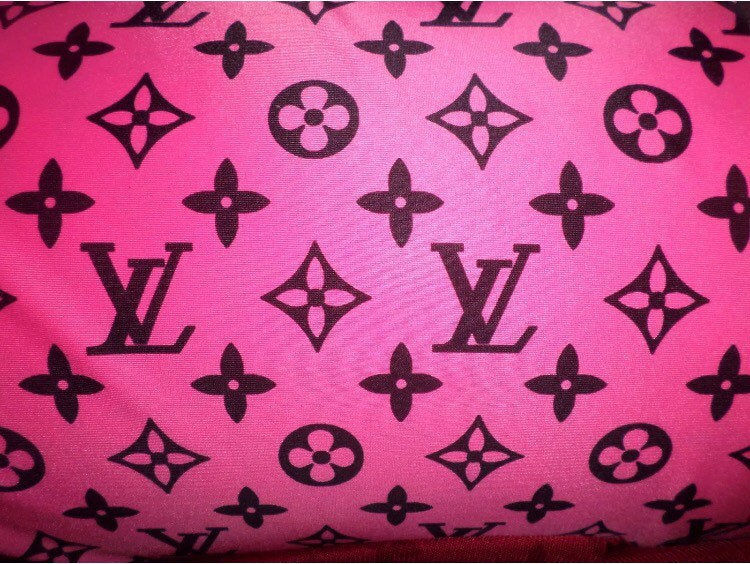 LV monogram Inspired Spandex Fabric -Pink – Designer Spandex Shop
