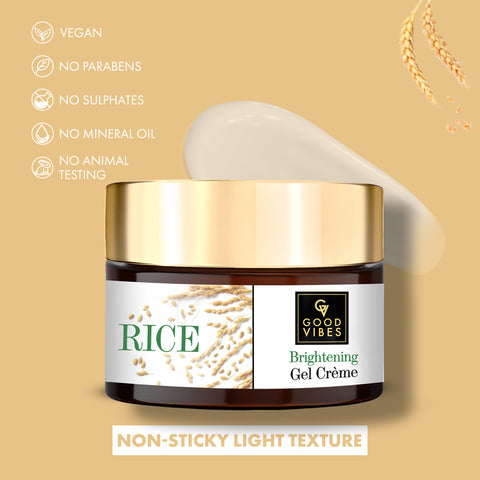 Good Vibes Rice Brightening Gel Creme | Face Moisturizer | Light Gel Cream 
