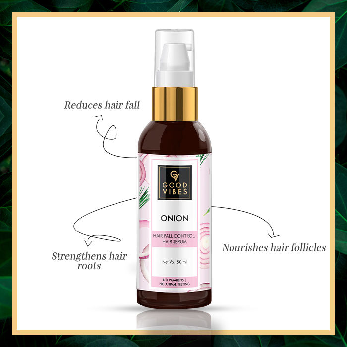 Good Vibes Transparent Onion Hair Fall Control Hair Serum Price in India  Full Specifications  Offers  DTashioncom