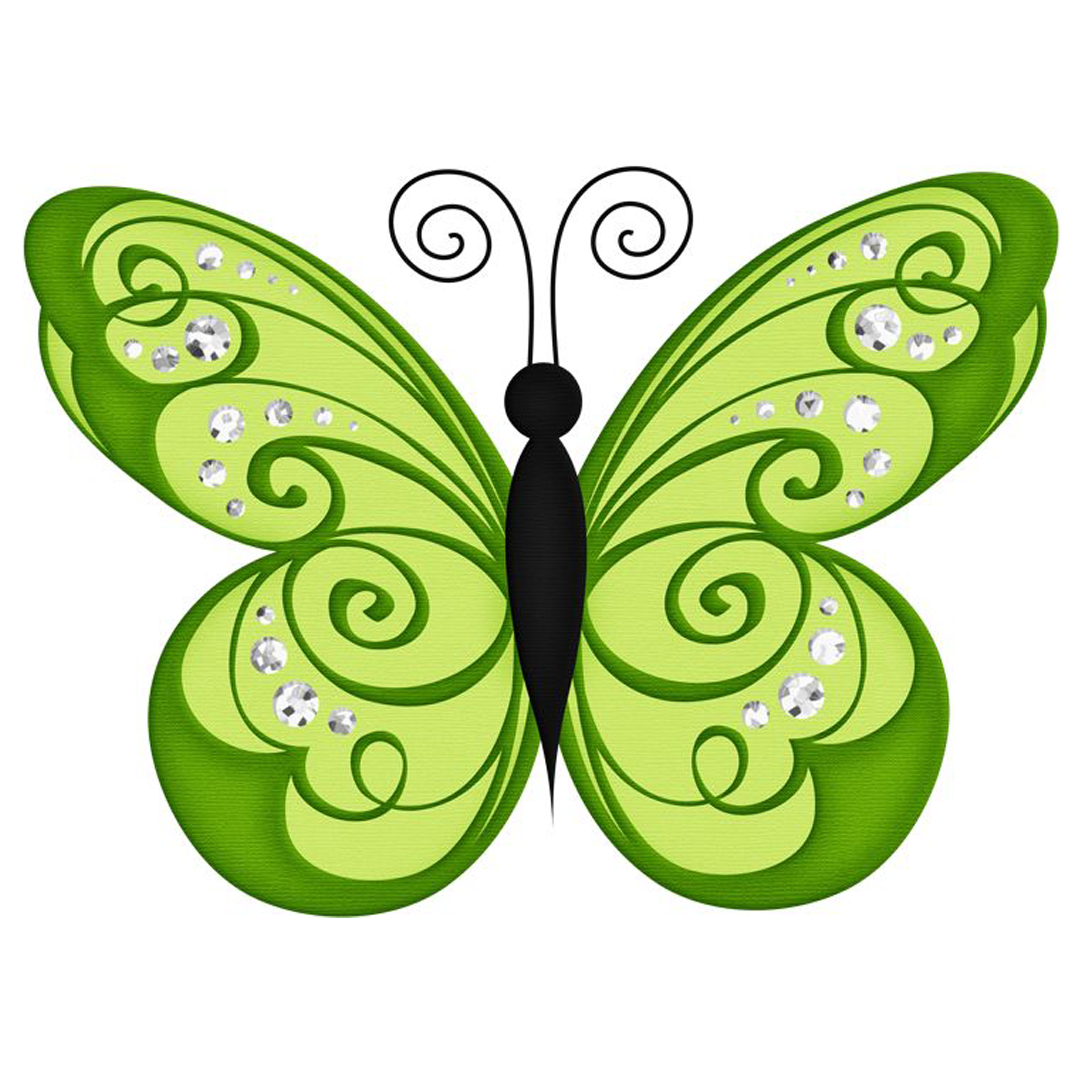 Бабочка зеленая мультяшная