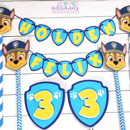 Sway stål Forsendelse Paw Patrol Bunting Banner Cake Topper – Adriana's Paper Crafts