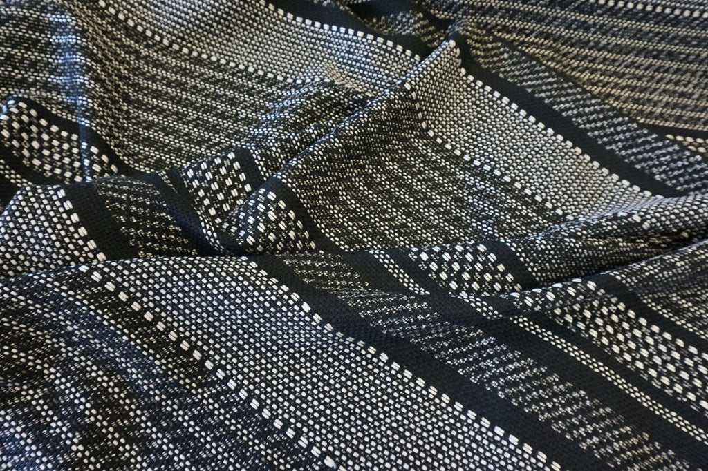 Black & White Stripe Open Weave Tweed – Fabric Muse