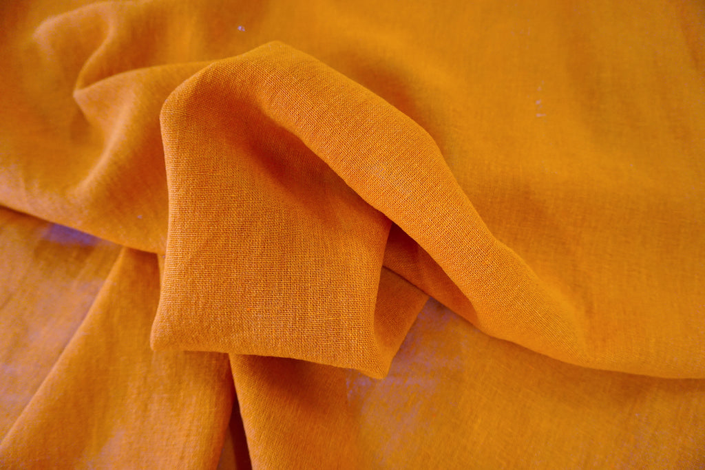 Crepe Linen, Tangerine Orange – Fabric Muse