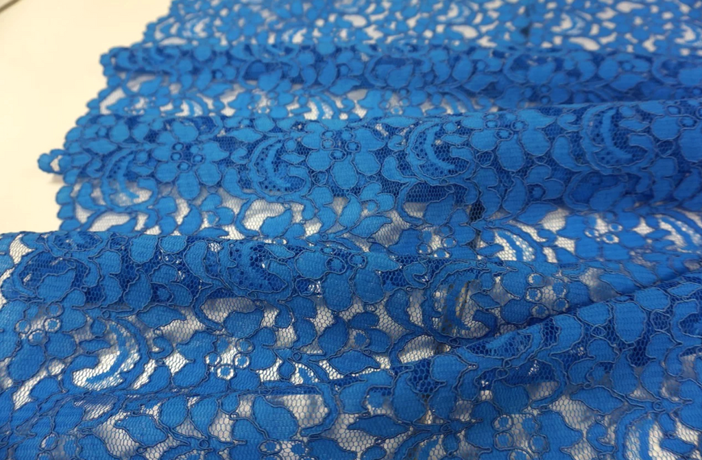 Scalloped Corded Lace, Bright Blue – Fabric Muse