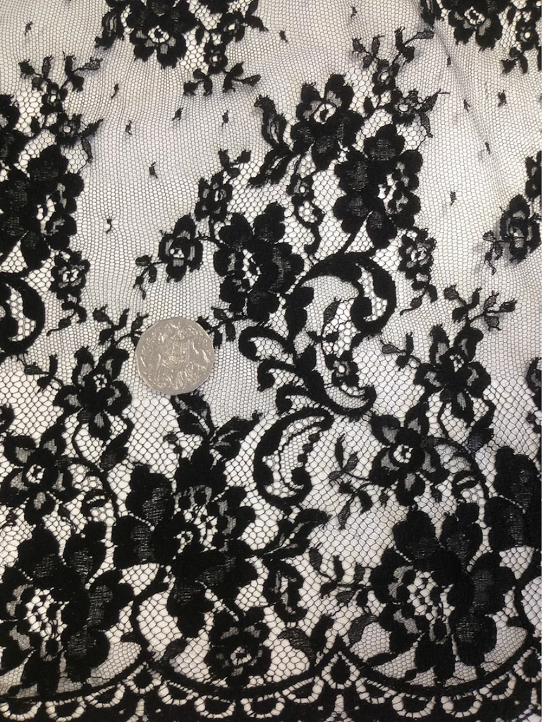 French Chantilly Lace, Black (Very Wide) – Fabric Muse