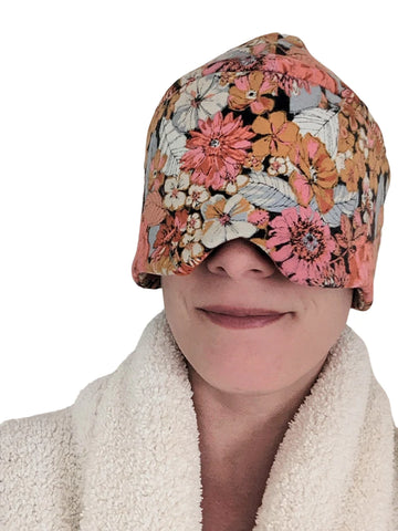 Encilia Sleep Hat with the mask over the eyes