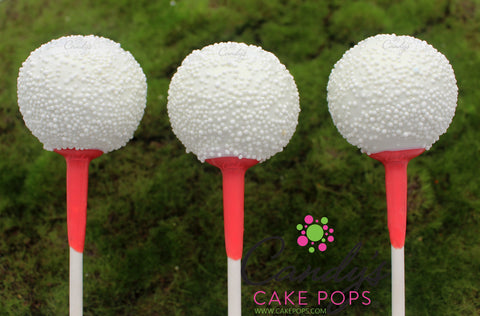 Gold Ball Cake Pops on Green Wholesale Dessert Golf Event