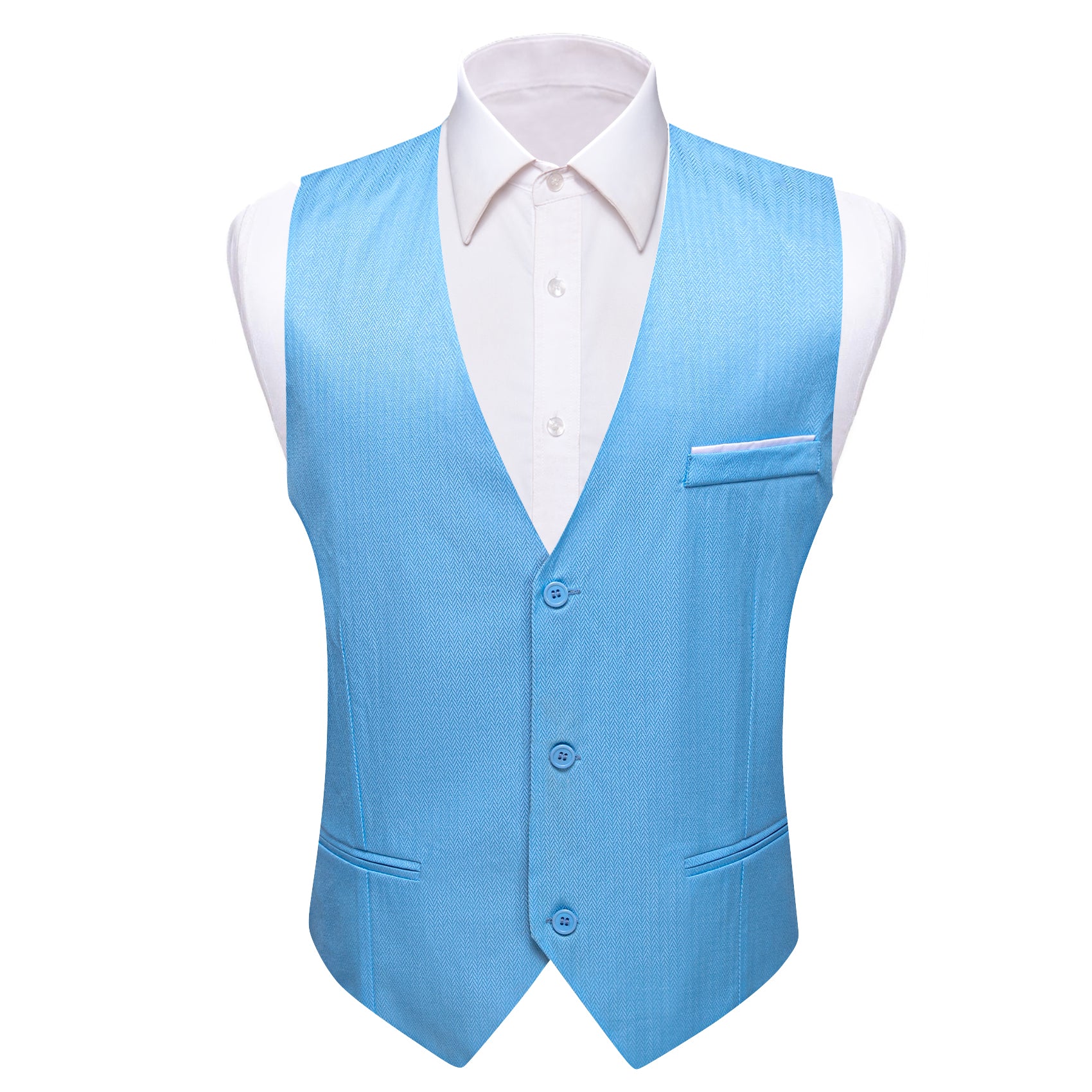Men's Orange Solid Silk Waistcoat Vest for Business