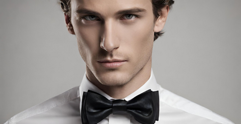 the black bow tie exudes sophistication and formality