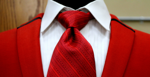 Red suit red necktie for men