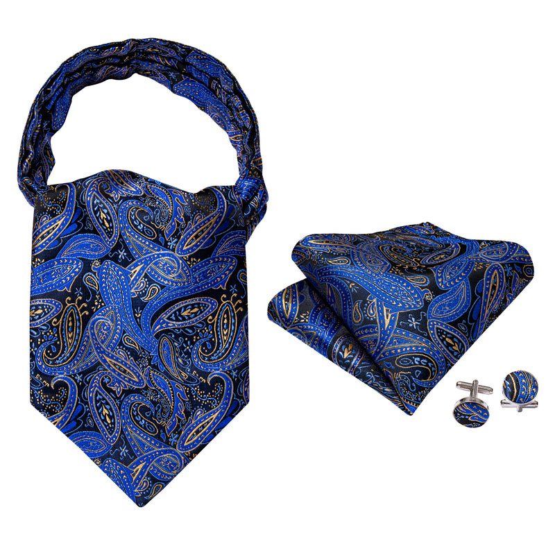 Blue Paisley Ascot Handkerchief Cufflinks – BarryWang
