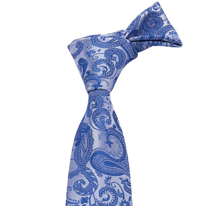 Essential Blue Paisley Tie Pocket Square Cufflinks Set – BarryWang